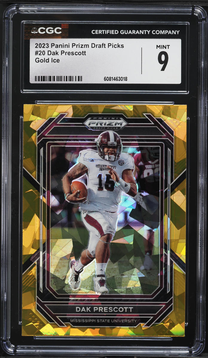 2023 Panini Prizm Draft Picks Gold Ice Dak Prescott #20 CGC 9 MINT