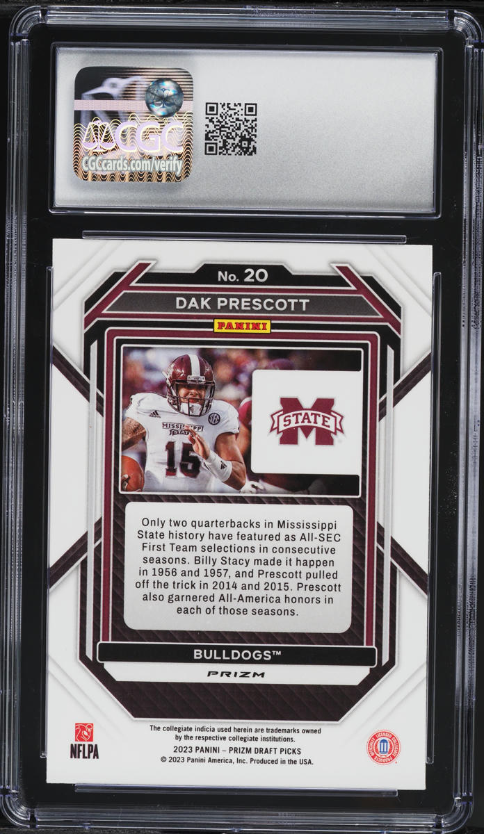 2023 Panini Prizm Draft Picks Gold Ice Dak Prescott #20 CGC 9 MINT