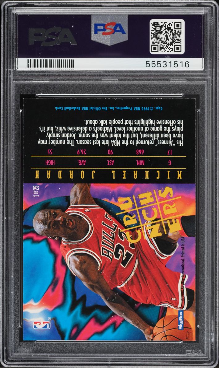1995 Hoops Number Crunchers Michael Jordan #1 PSA 10 GEM MINT