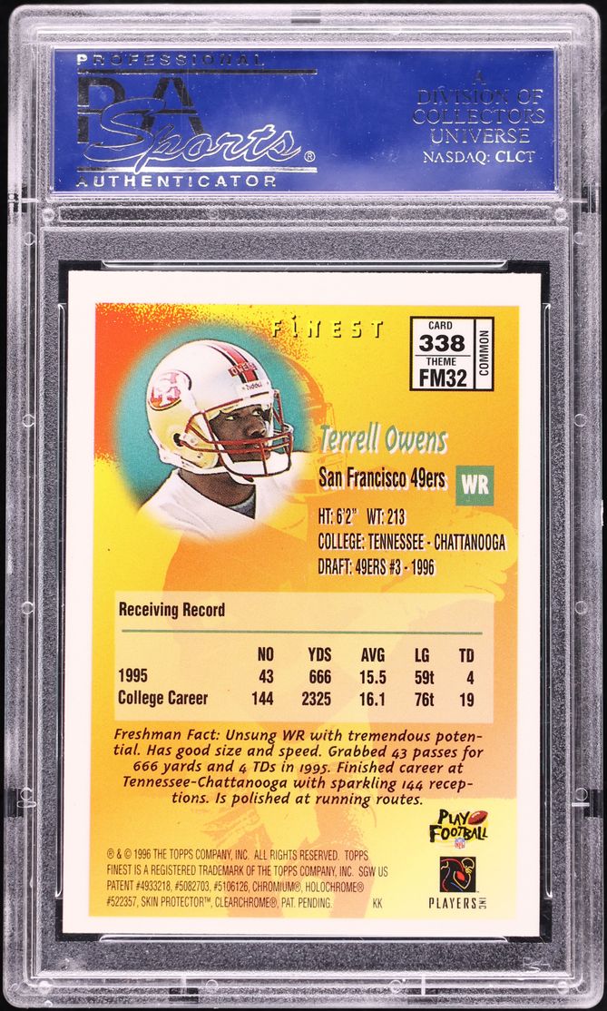 1996 Finest Football Terrell Owens ROOKIE #338 PSA 9 MINT