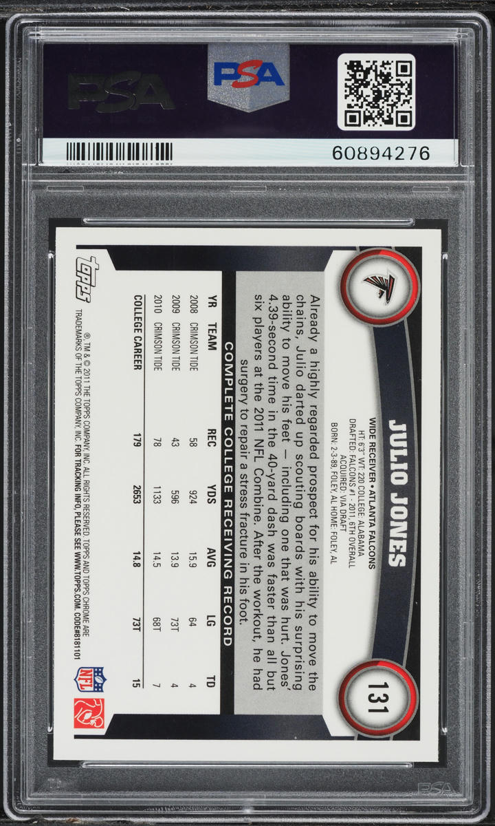 2011 Topps Chrome Julio Jones ROOKIE #131 PSA 7 NRMT