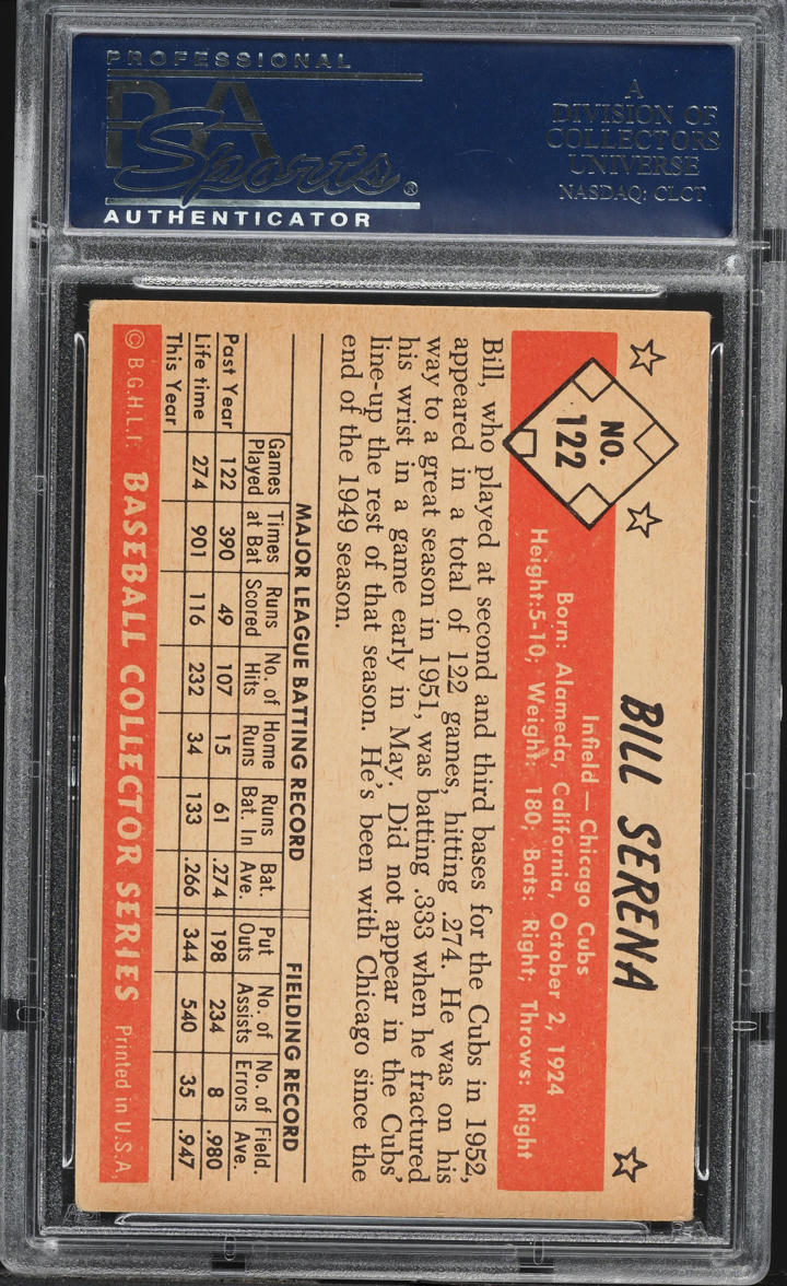 1953 Bowman Color Bill Serena #122 PSA 5.5 EX+