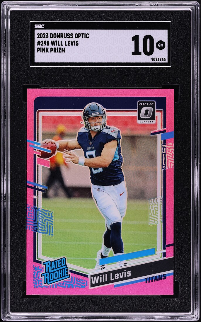 2023 Donruss Optic Pink Prizm Will Levis ROOKIE #298 SGC 10 GEM MINT