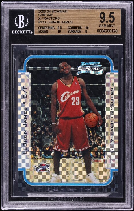 2003 Bowman Chrome Xfractor LeBron James ROOKIE /150 #123 BGS 9.5 GEM MINT