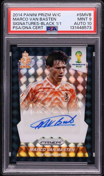 2014 Panini Prizm World Cup Black Marco Van Basten AUTO DNA 10 1/1 #S-MVB PSA 9 MINT