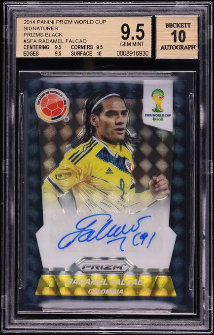 2014 Panini Prizm World Cup Black Radamel Falcao AUTO 1/1 #SFA BGS 9.5 GEM MINT