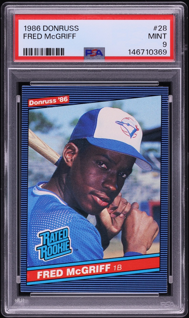 1986 Donruss Fred McGriff ROOKIE #28 PSA 9 MINT