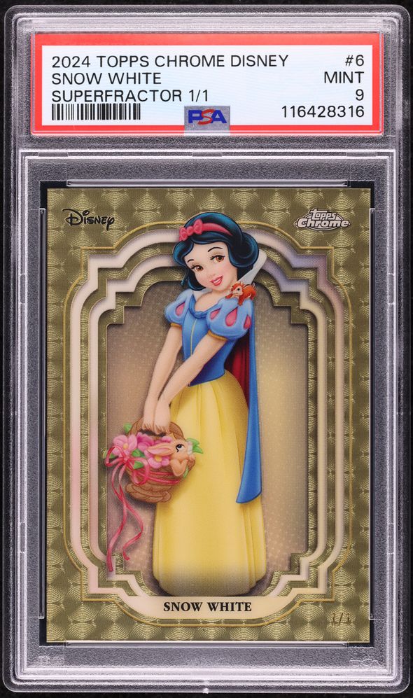♡snow white♡ 2024 Topps Chrome Disney Superfractor Snow White 1/1 #6 PSA