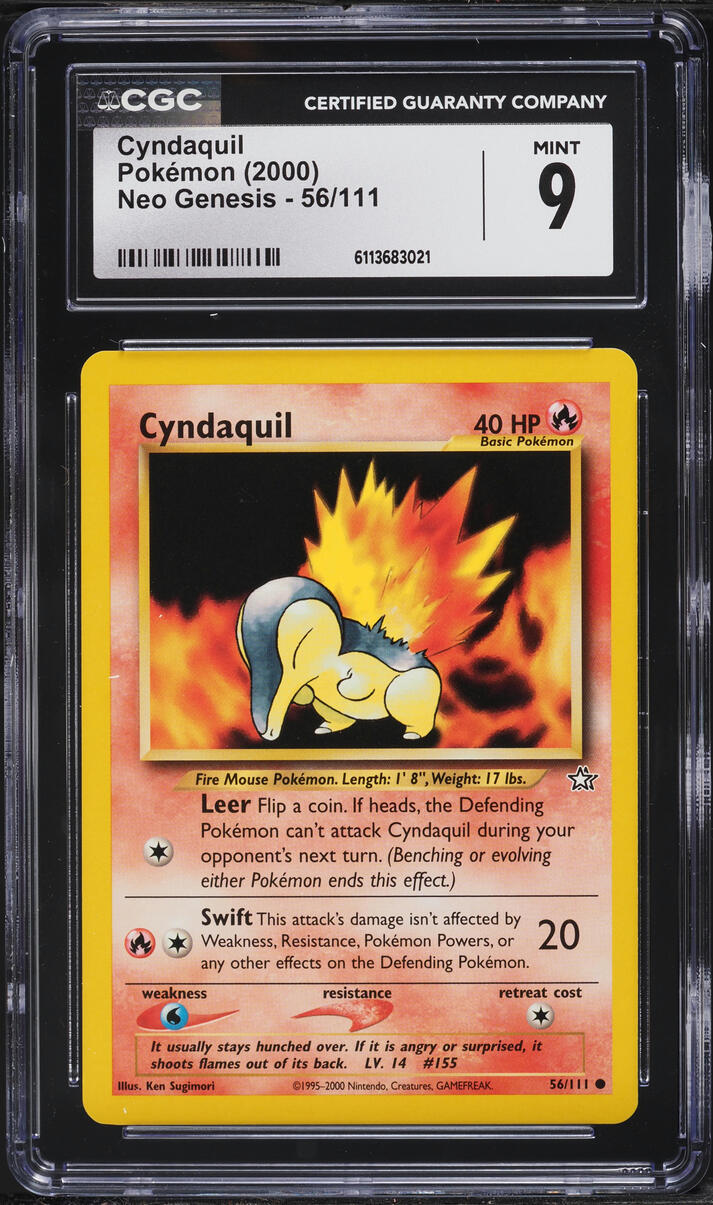 2000 Pokemon Neo Genesis Cyndaquil #56 CGC 9 MINT