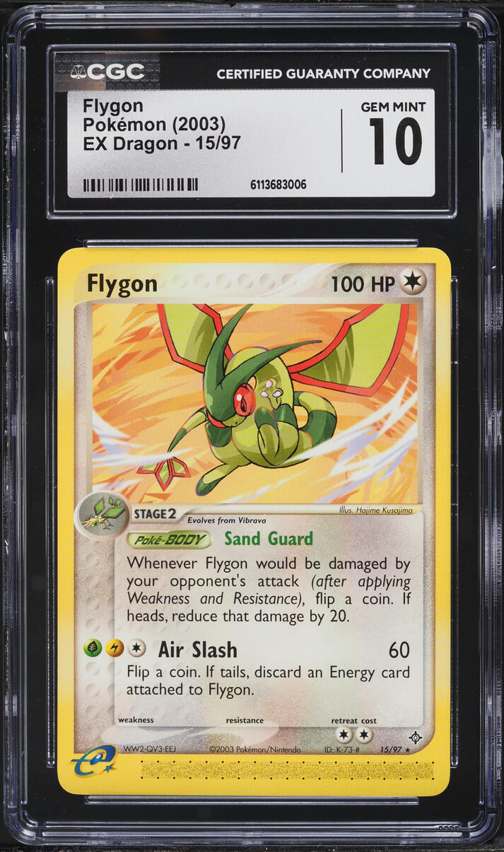 2003 Pokemon EX Dragon Reverse Holo Flygon #15 CGC 10 GEM MINT