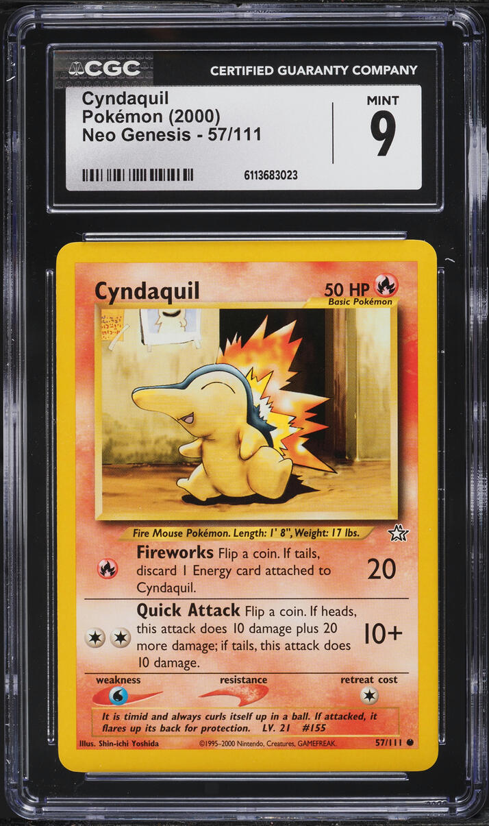 2000 Pokemon Neo Genesis Cyndaquil #57 CGC 9 MINT