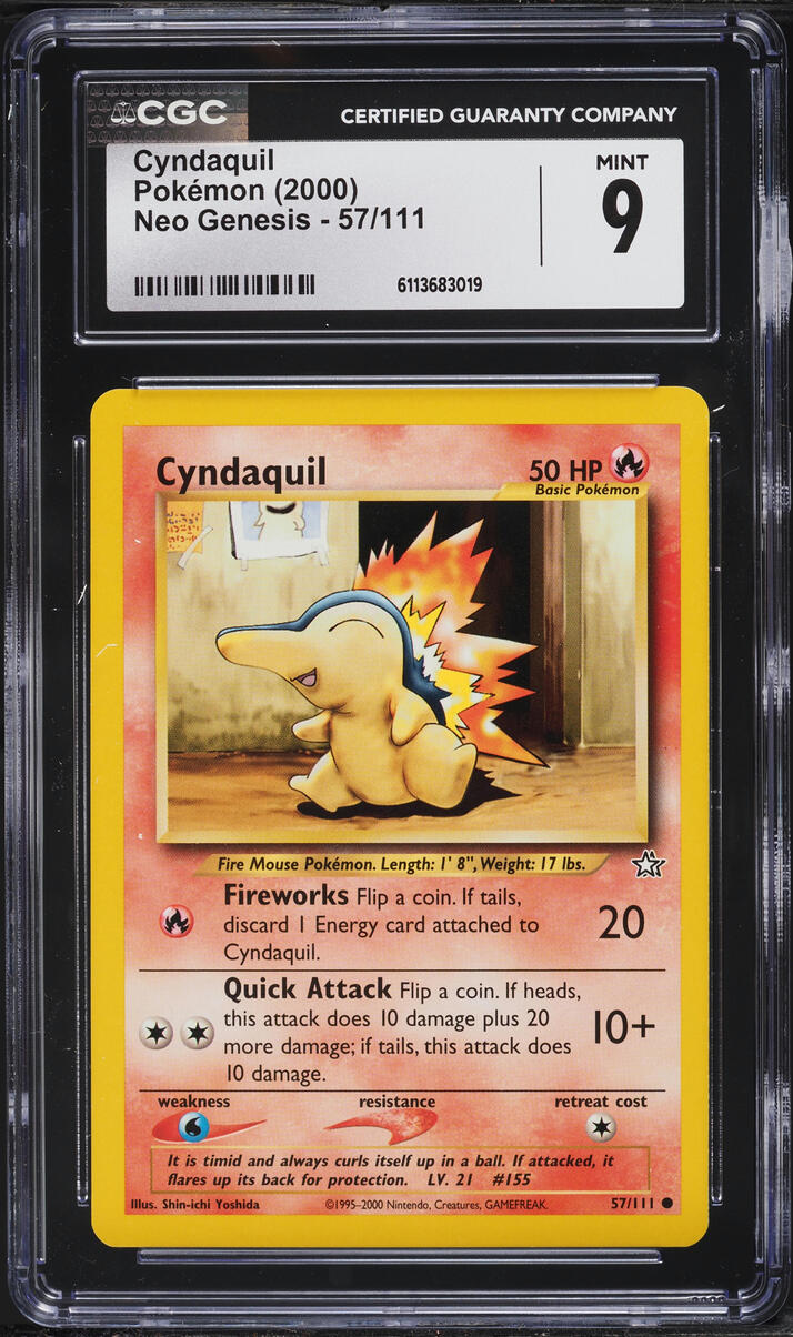 2000 Pokemon Neo Genesis Cyndaquil #57 CGC 9 MINT