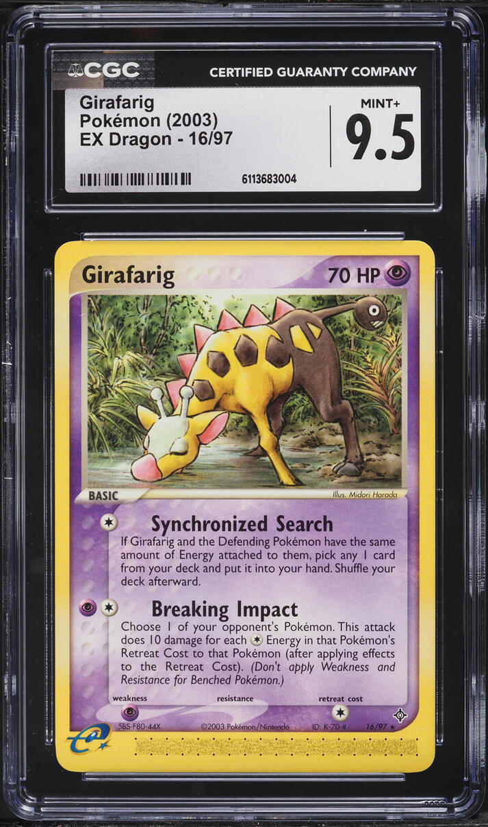 2003 Pokemon EX Dragon Girafarig #16 CGC 9.5 MINT+