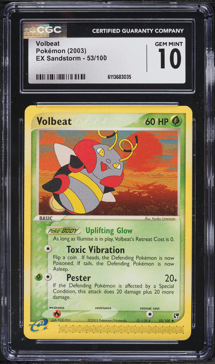 2003 Pokemon EX Sandstorm Volbeat #53 CGC 10 GEM MINT