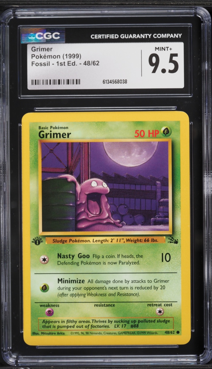1999 Pokemon Fossil 1st Edition Grimer #48 CGC 9.5 MINT+