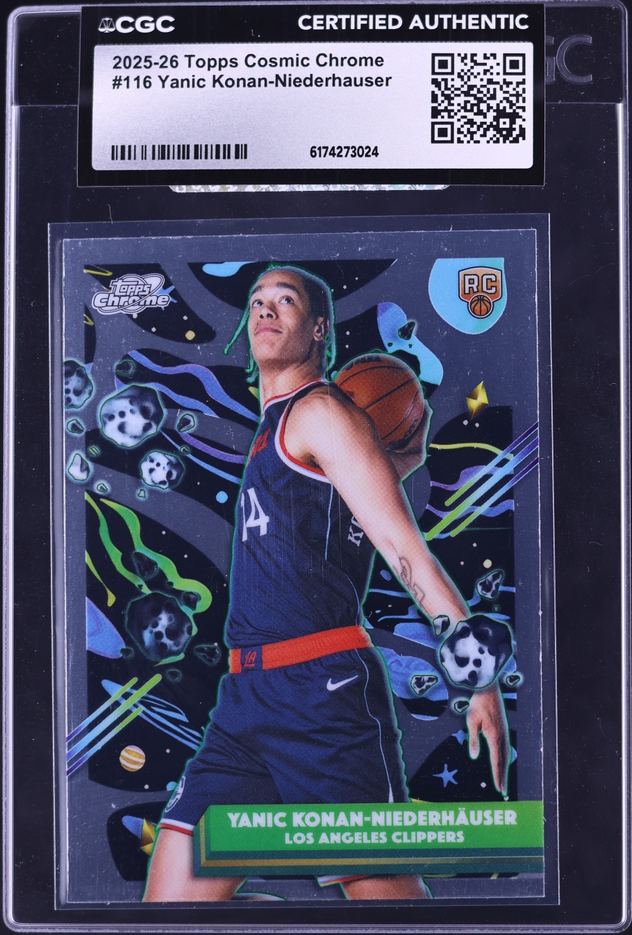 2025 Topps Chrome Cosmic Yanic Konan-Niederhauser ROOKIE #116 CGC AUTH