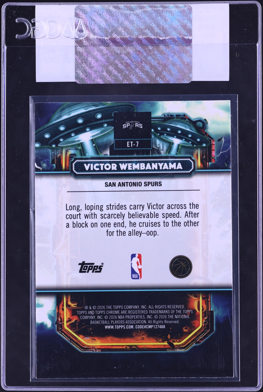 2025 Topps Chrome Cosmic Extraterrestrial Talent Victor Wembanyama #ET-7 CGC AUTH