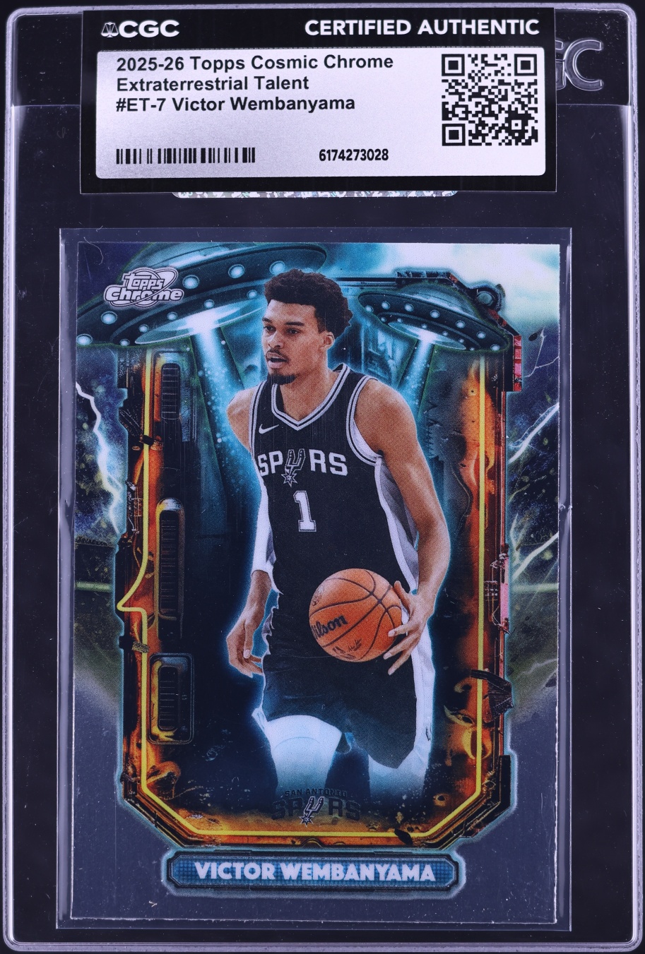 2025 Topps Chrome Cosmic Extraterrestrial Talent Victor Wembanyama #ET-7 CGC AUTH