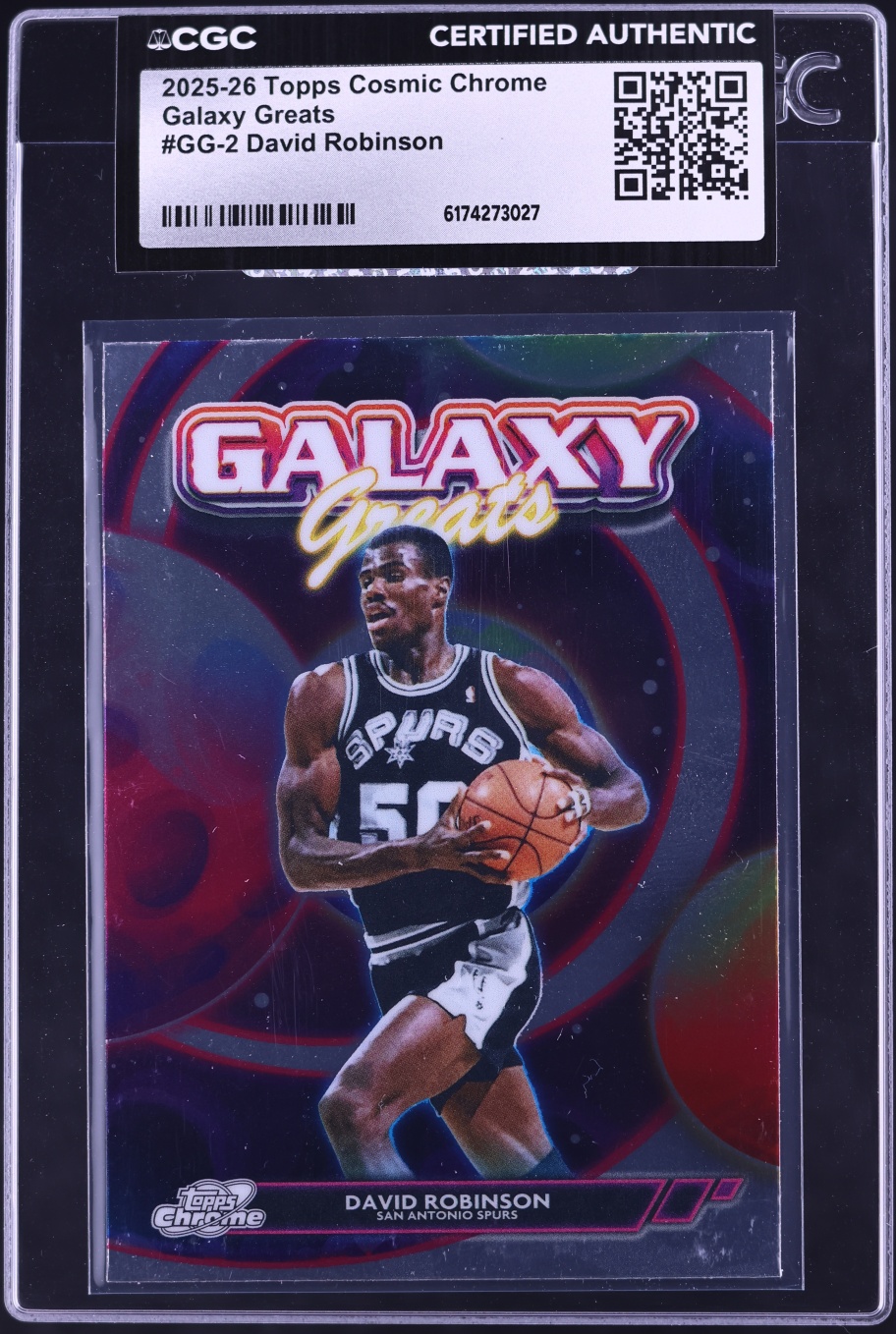2025 Topps Chrome Cosmic Galaxy Greats David Robinson #GG-2 CGC AUTH