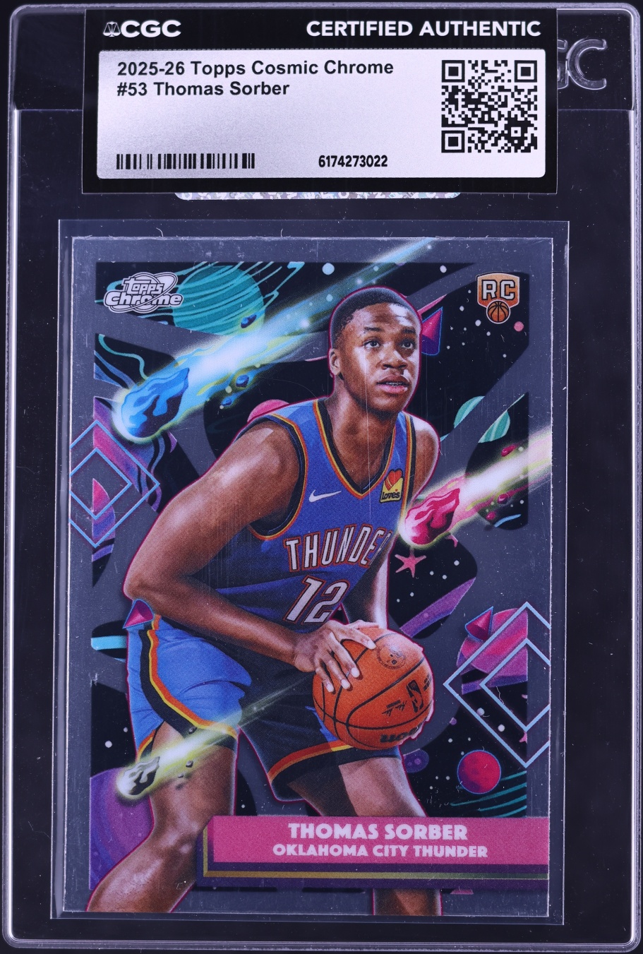 2025 Topps Chrome Cosmic Thomas Sorber ROOKIE #53 CGC AUTH