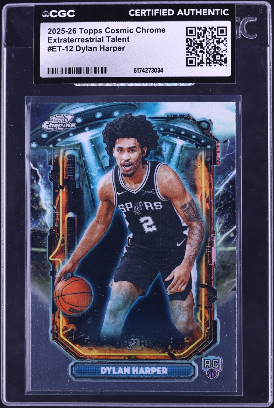 2025 Topps Chrome Cosmic Extraterrestrial Talent Dylan Harper ROOKIE #ET-12 CGC AUTH