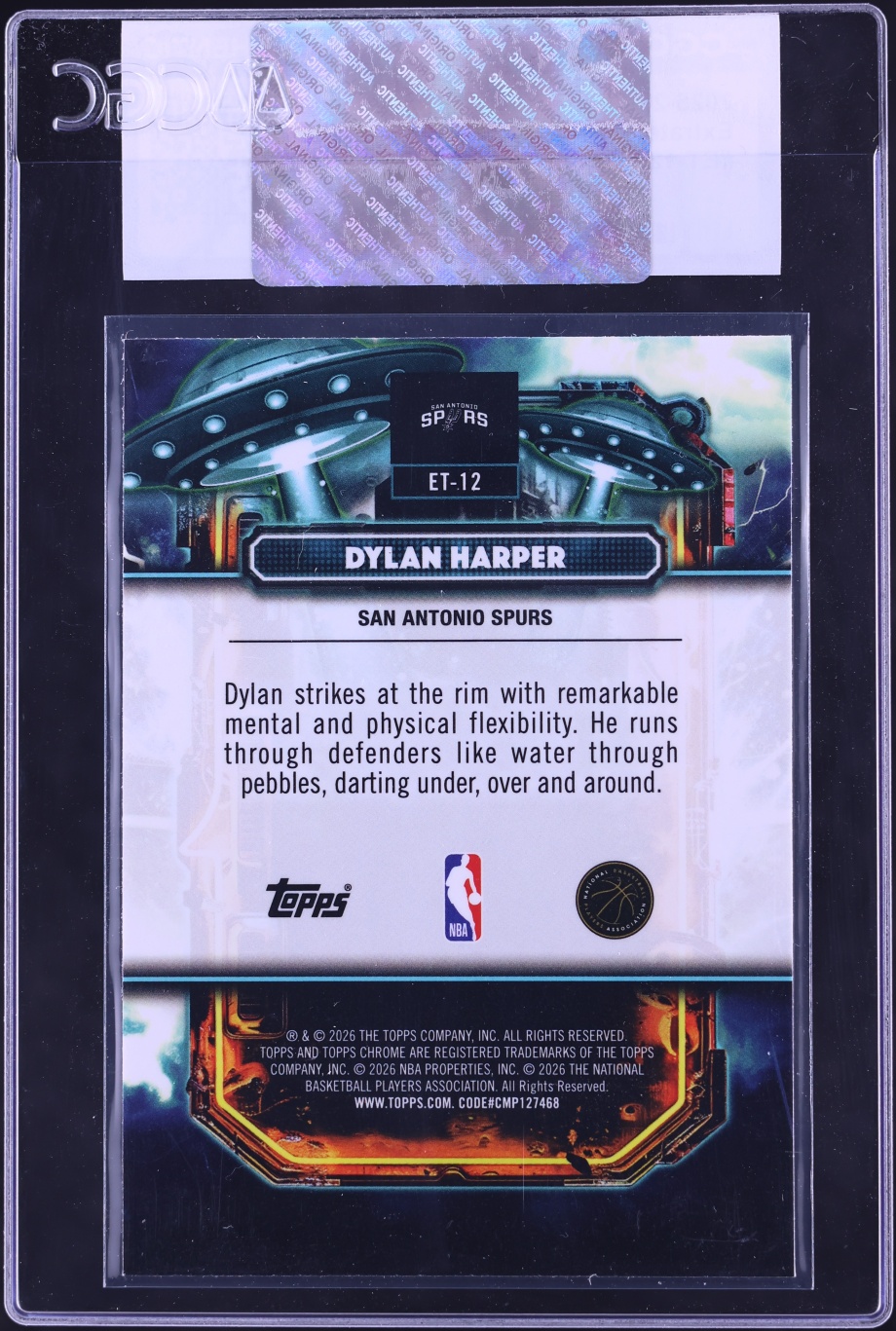 2025 Topps Chrome Cosmic Extraterrestrial Talent Dylan Harper ROOKIE #ET-12 CGC AUTH