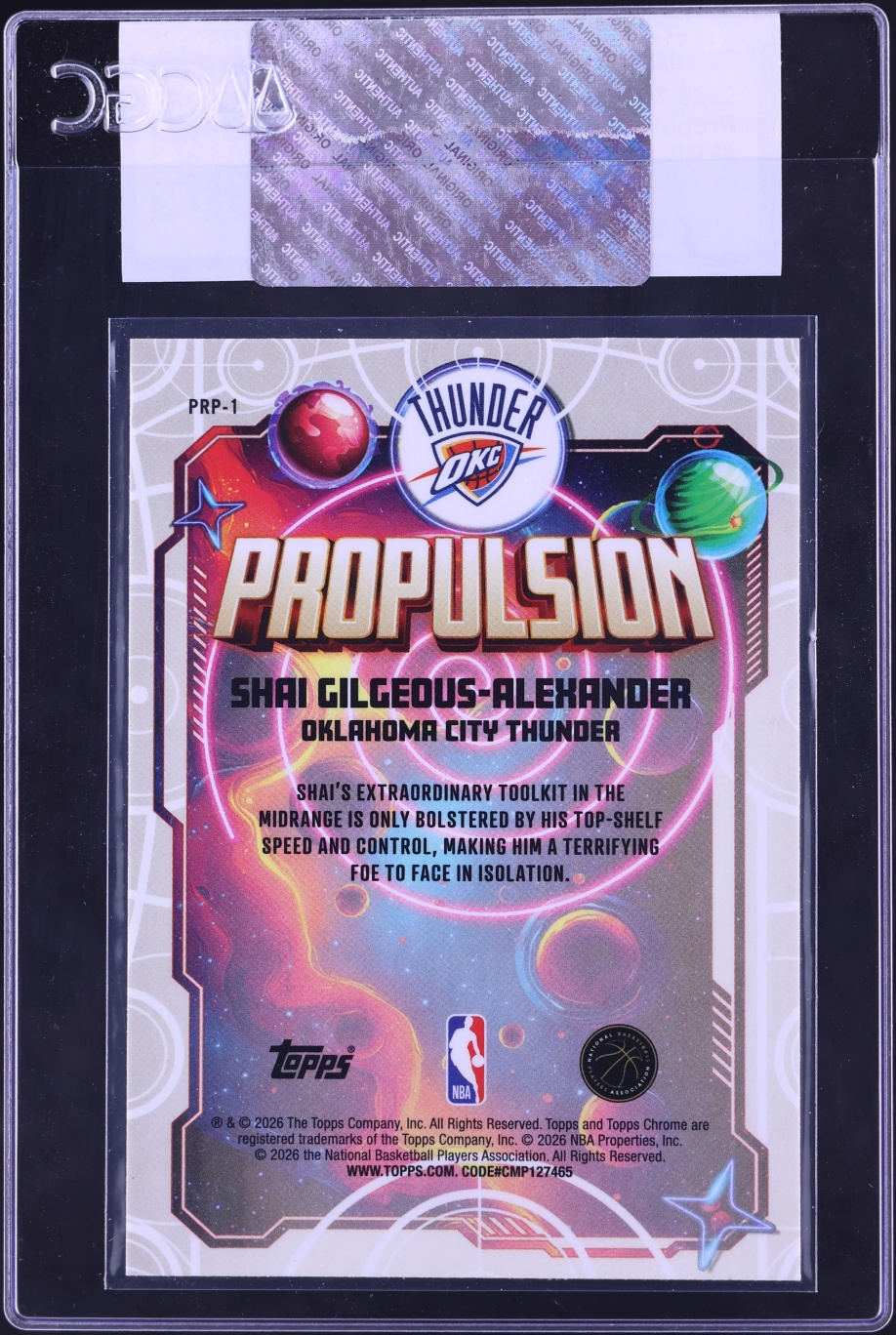 2025 Topps Chrome Cosmic Propulsion Shai Gilgeous-Alexander #PRP-1 CGC AUTH