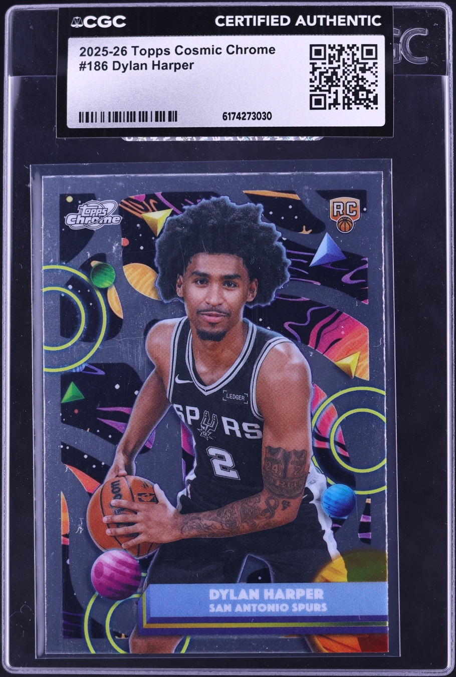 2025 Topps Cosmic Chrome Dylan Harper ROOKIE #186 CGC AUTH