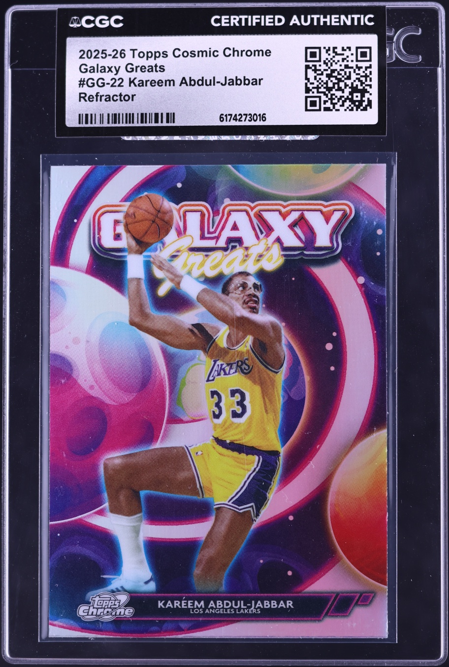 2025 Topps Cosmic Chrome Galaxy Greats Refractor Kareem Abdul-Jabbar #GG-22 CGC AUTH