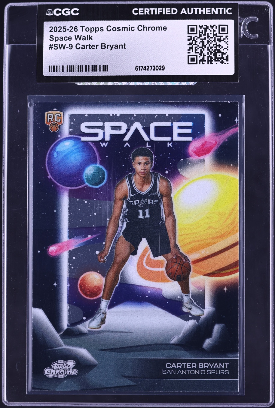 2025 Topps Chrome Cosmic Space Walk Carter Bryant ROOKIE #SW-9 CGC AUTH