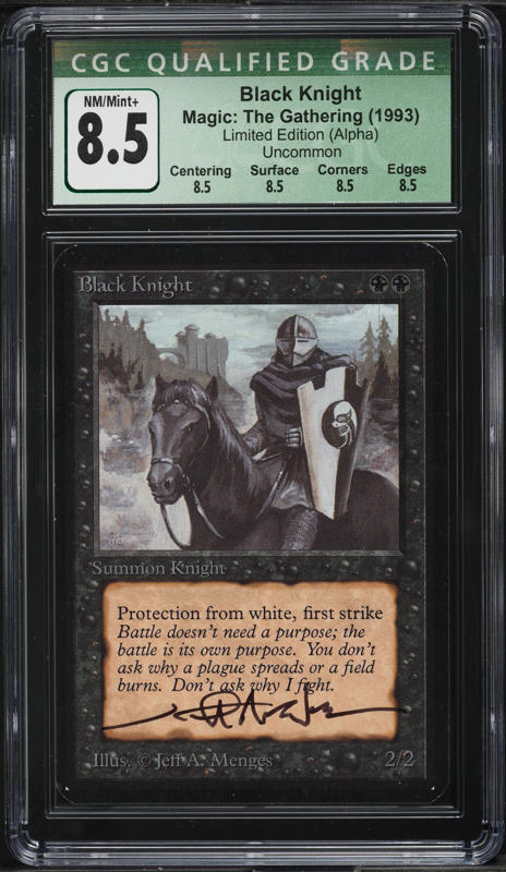 1993 Magic The Gathering MTG Beta Black Knight CGC 9.5 GEM MINT on