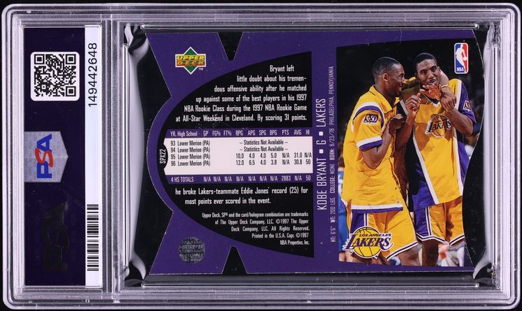 1997 SPx Gold Die-Cut Kobe Bryant #22 PSA 7 NRMT - Photo 2