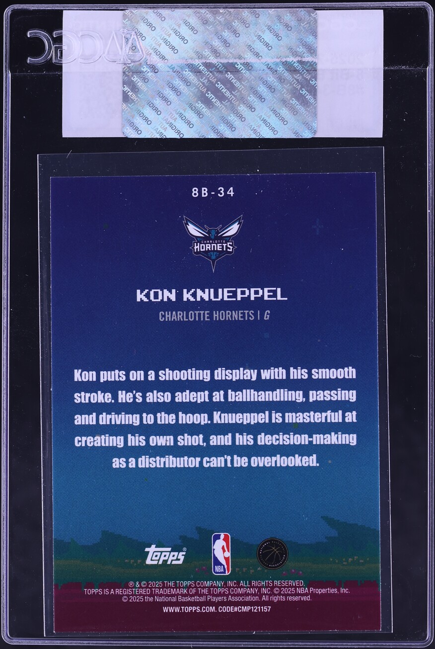 2025 Topps 8-Bit Ballers Kon Knueppel ROOKIE #8B-34 CGC AUTH