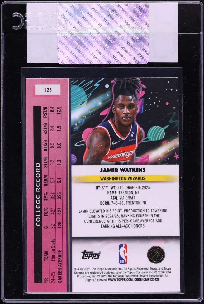 2025 Topps Chrome Cosmic Jamir Watkins ROOKIE #128 CGC AUTH