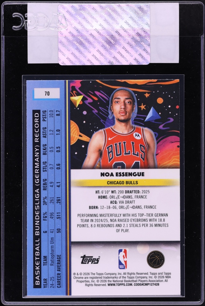 2025 Topps Chrome Cosmic Noa Essengue ROOKIE #70 CGC AUTH
