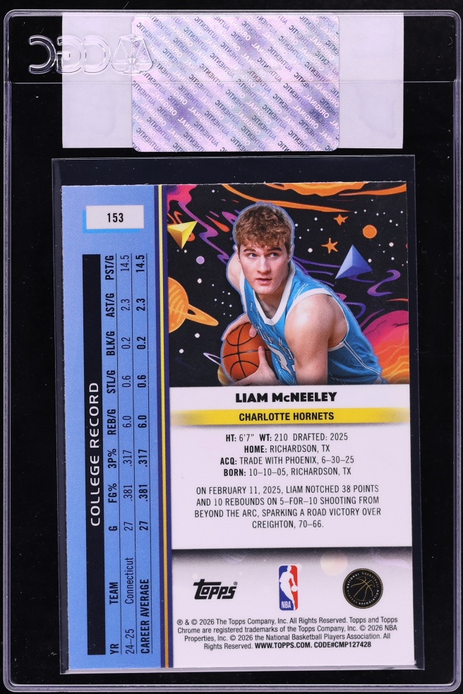 2025 Topps Chrome Cosmic Liam McNeeley ROOKIE #153 CGC AUTH