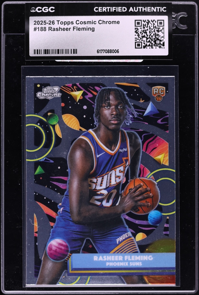 2025 Topps Chrome Cosmic Rasheer Fleming ROOKIE #188 CGC AUTH