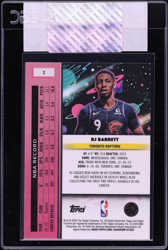 2025 Topps Chrome Cosmic RJ Barrett #2 CGC AUTH