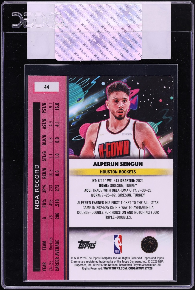 2025 Topps Chrome Cosmic Alperen Sengun #44 CGC AUTH