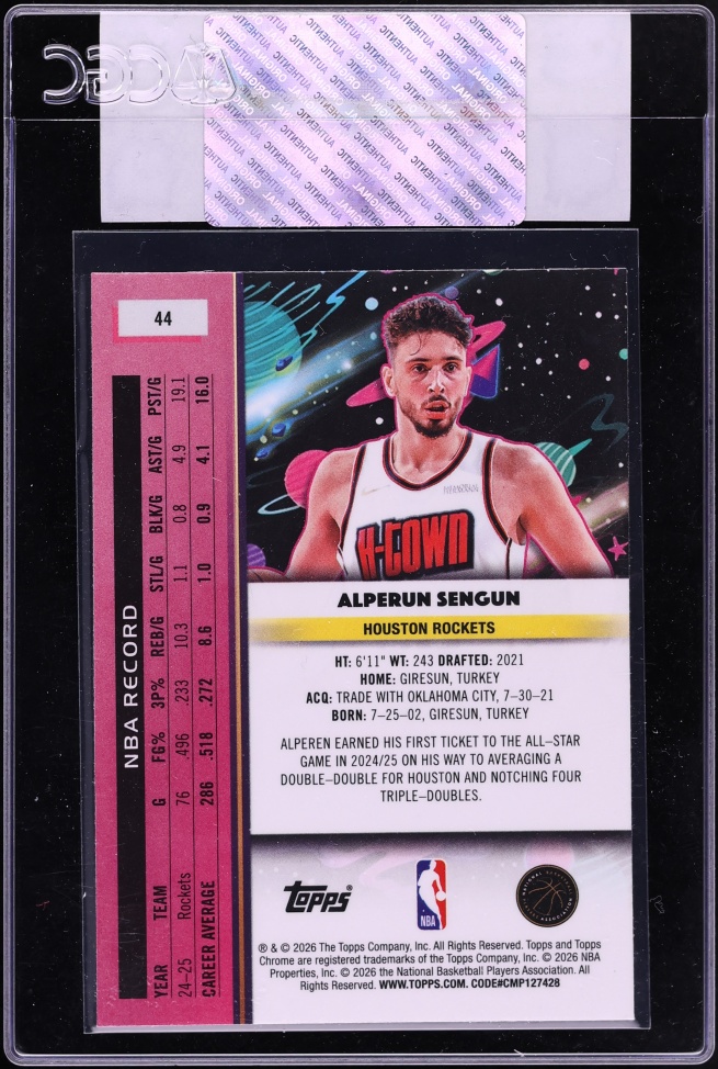 2025 Topps Chrome Cosmic Alperen Sengun #44 CGC AUTH