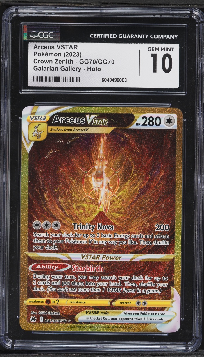 2023 Pokemon Sword & Shield Crown Zenith Galarian Gallery Gold Rare Arceus VSTAR #GG70 CGC 10