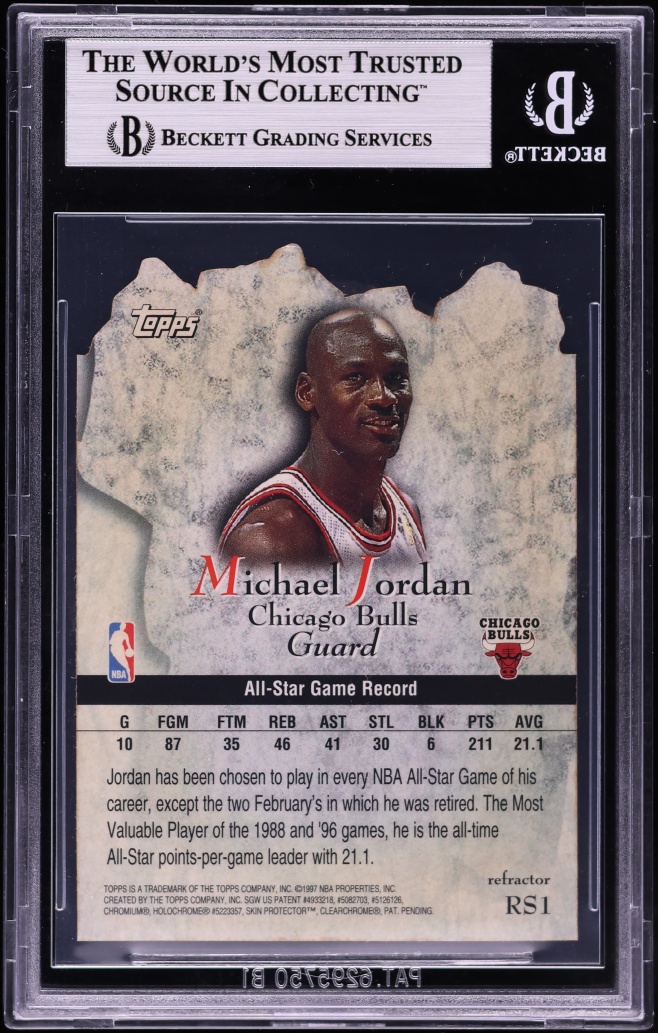 1997 Topps Rock Stars Refractor Die-Cut Michael Jordan #RS1 BGS 5.5 EX+