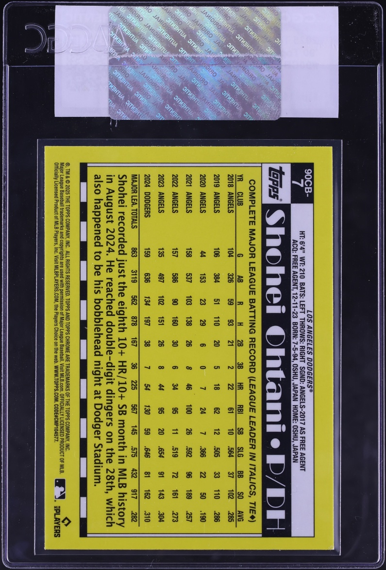 2025 Topps Chrome '90 Shohei Ohtani #90CB-7 CGC AUTH