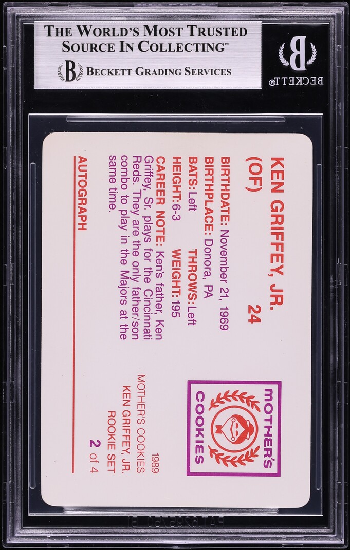 1989 Mother's Cookies Ken Griffey Jr. ROOKIE #2 BGS 7.5 NRMT+