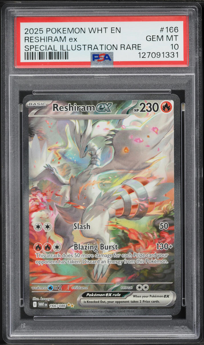 2025 Pokemon Scarlet & Violet White Flare SIR Reshiram ex #166 PSA 10 GEM MINT