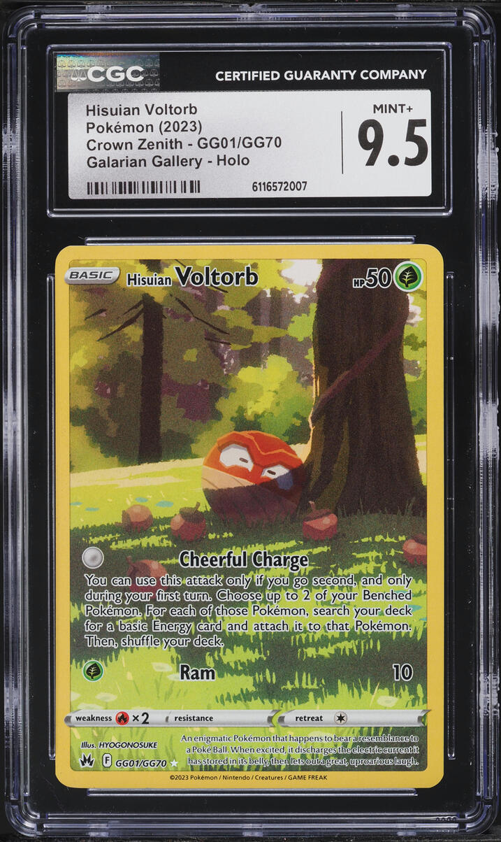 2023 Pokemon Sword & Shield Crown Zenith Alt Art Hisuian Voltorb #GG01 CGC 9.5 MINT+