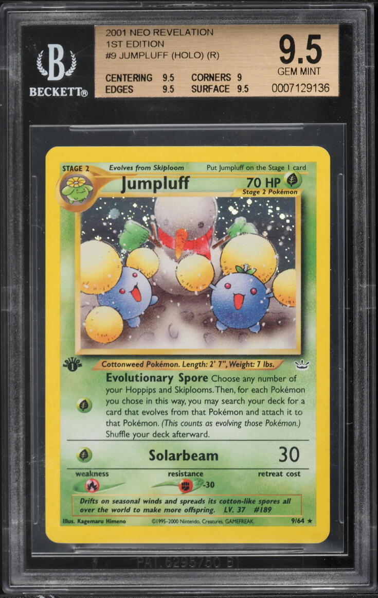 2001 Pokemon Neo Revelation 1st Edition Holo Jumpluff #9 BGS 9.5 GEM MINT