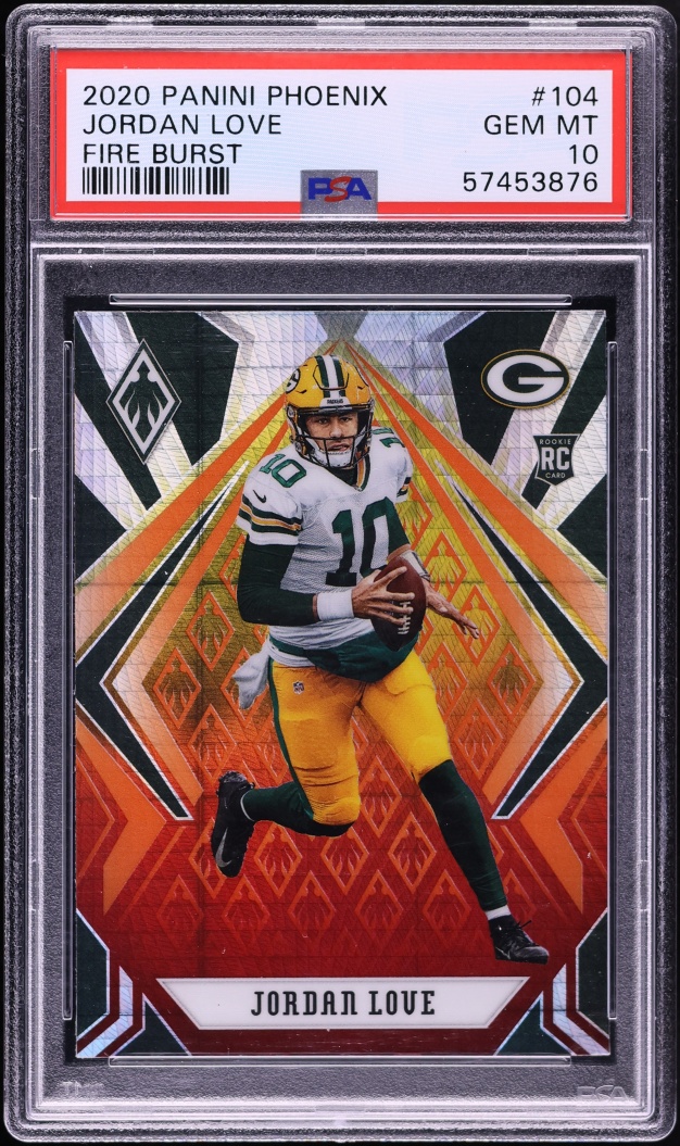 2020 Panini Phoenix Fire Burst Jordan Love ROOKIE #104 PSA 10 GEM MINT