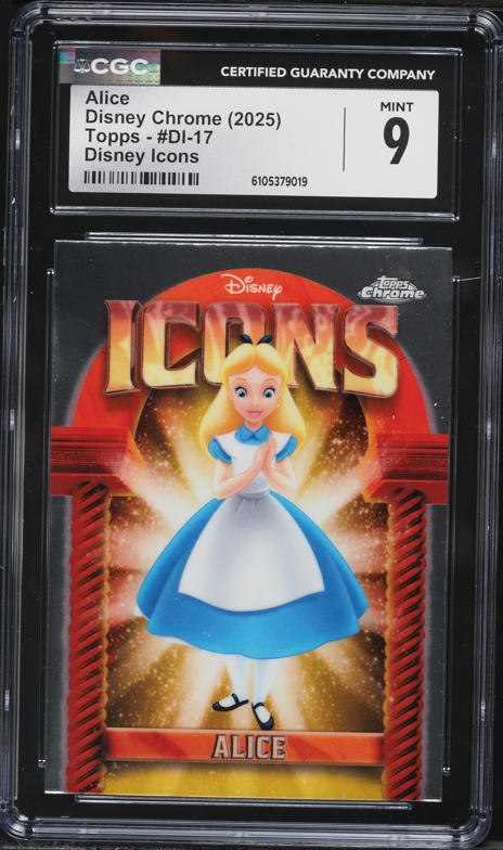 2023 Topps Chrome Disney100 Orange Wave Alice /25 #44 PSA 9 MINT