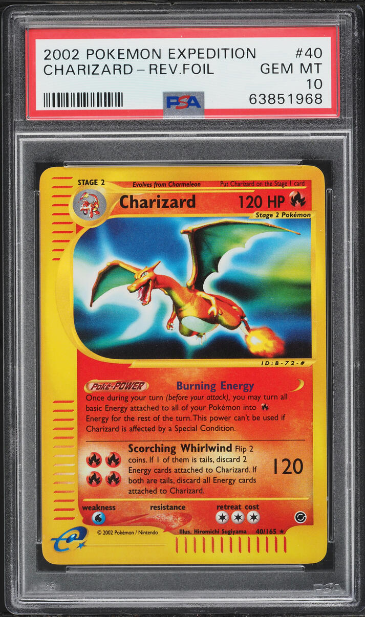 2002 Pokemon Expedition Reverse Holo Charizard #40 PSA 10 GEM MINT